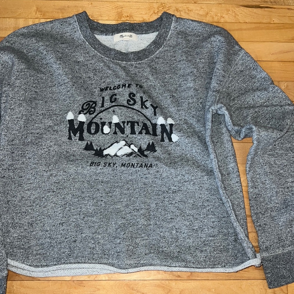Madewell Crop sweatshirt - Big Sky Mountain, Grey, XS